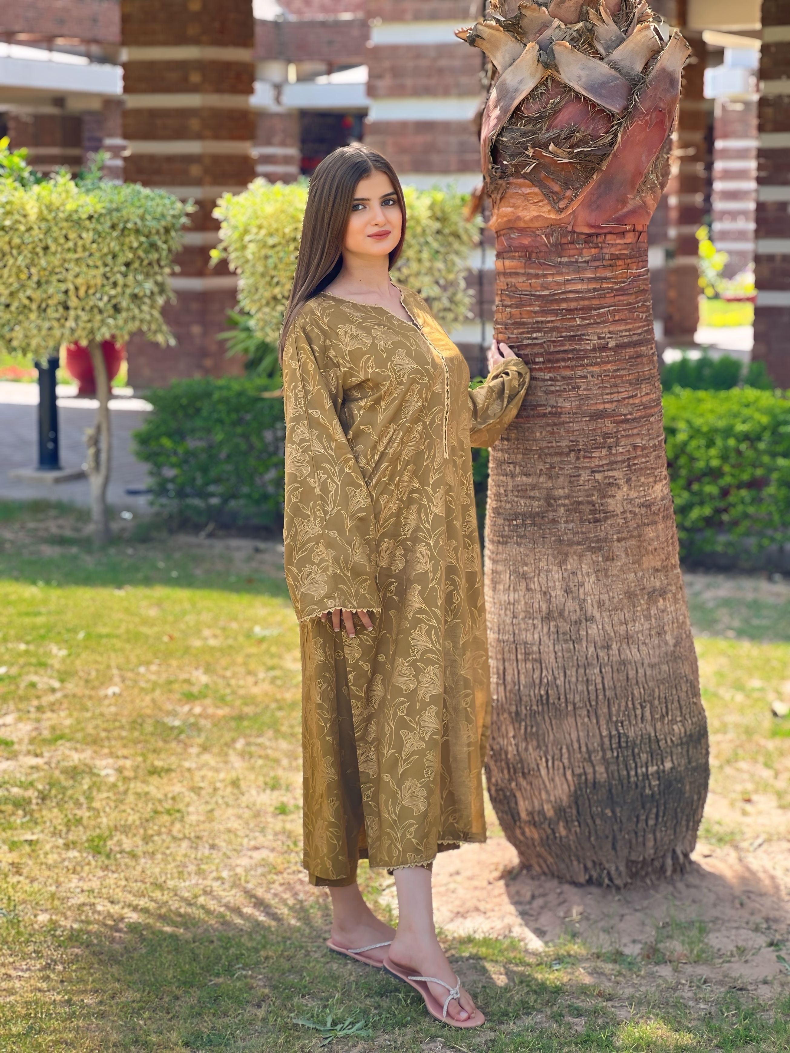 Amber Dust | Premium Screen Printed 2-Piece Set on Arabic Lawn - Summer Collection