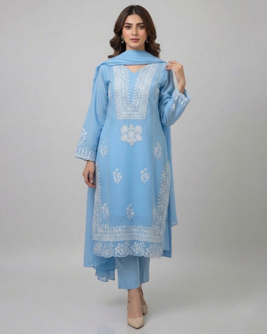 Afrozeh Embroided 3pc