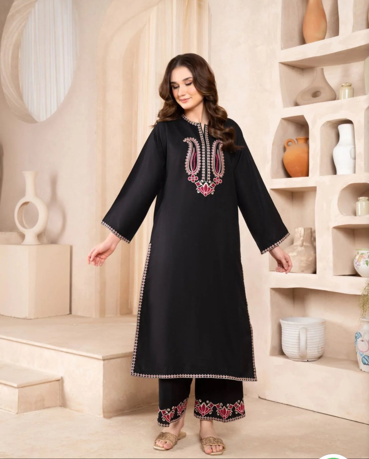 Dark Night Embroidered 2-Piece Stitched Suit for Women | Luxurious linen SummerFabric