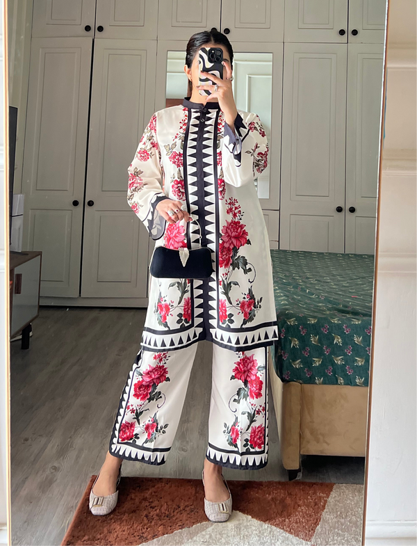 Anaya Offwhite Stitched 2Pc