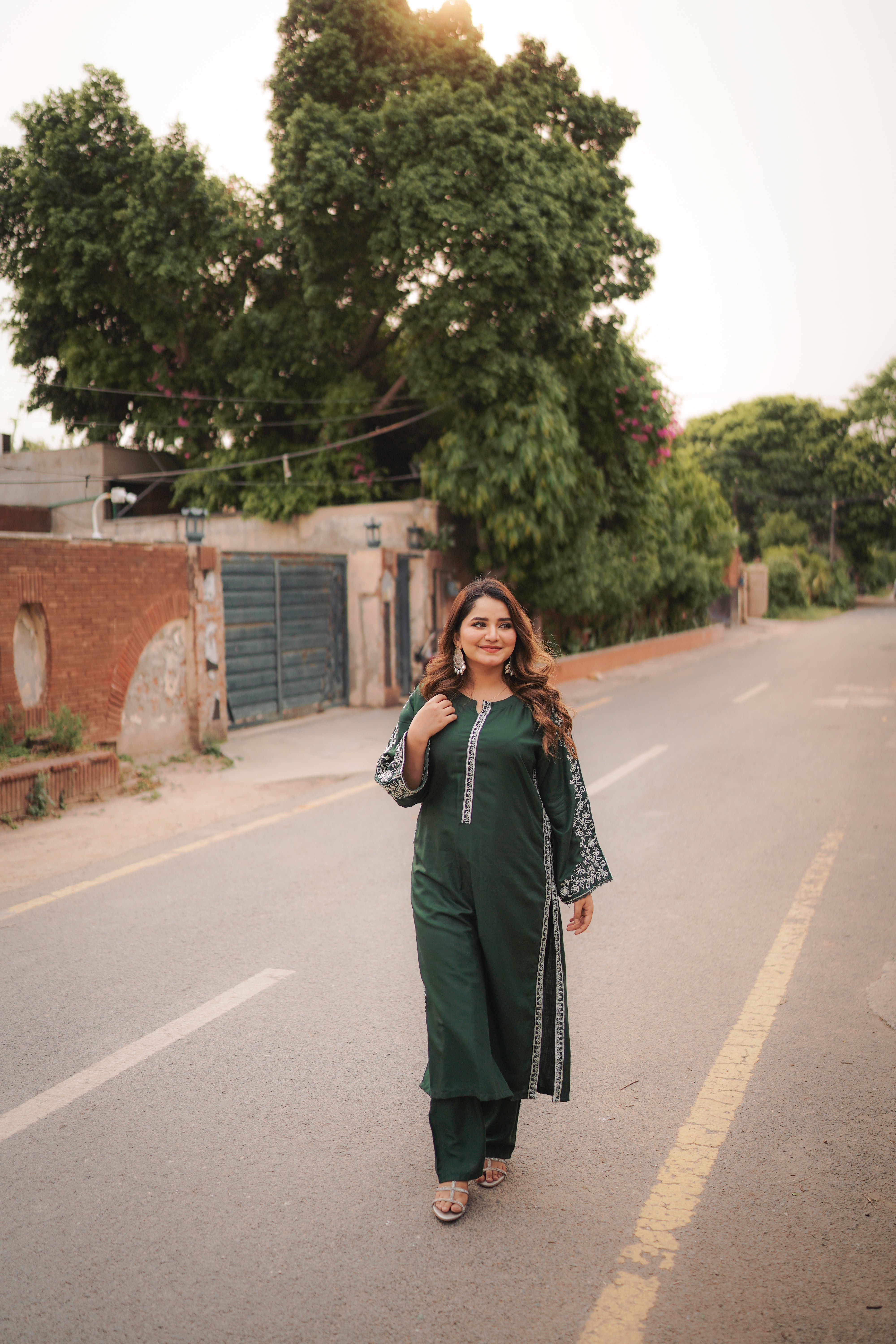 Grassy Embroidered 2-Piece Stitched Suit for Women