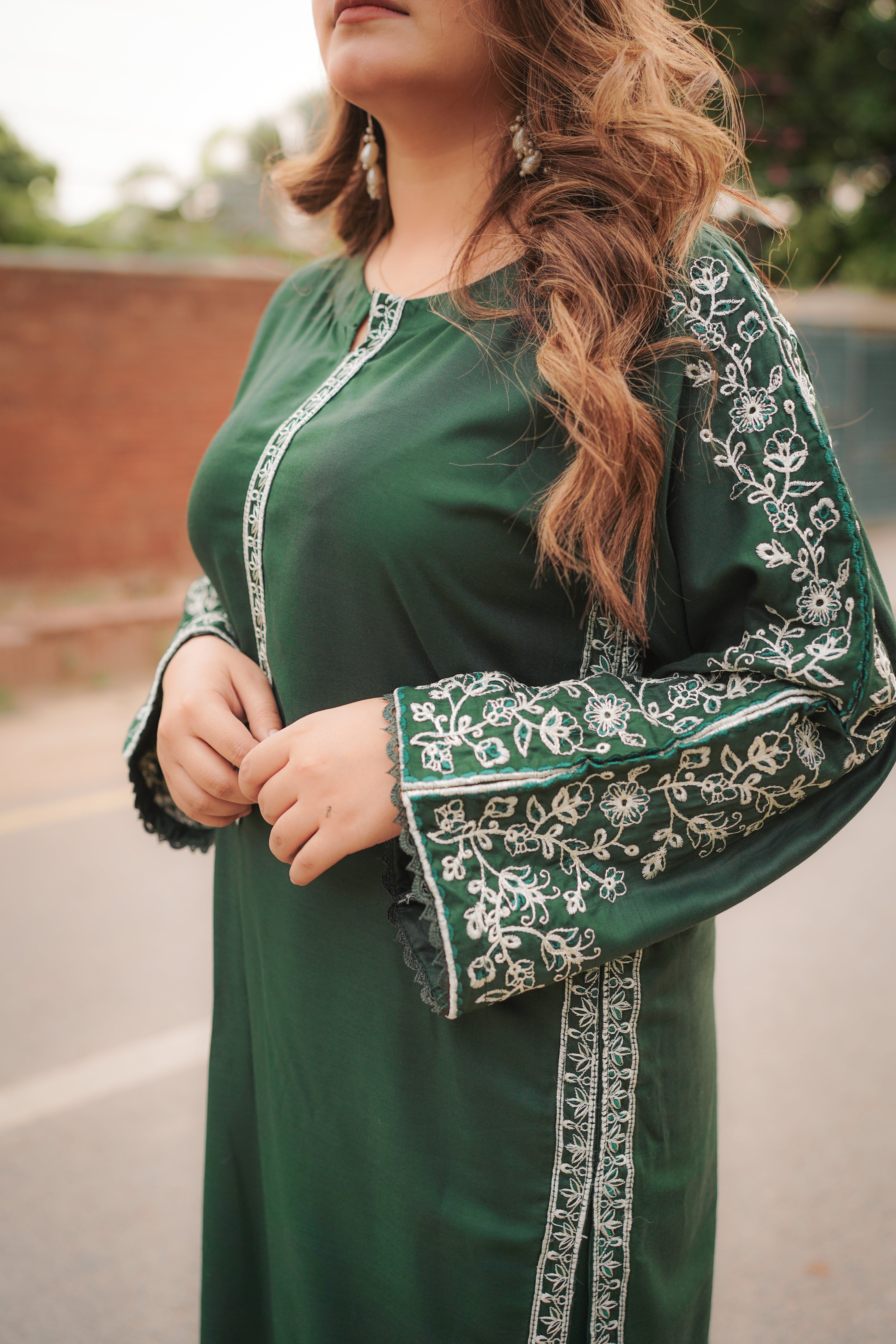 Grassy Embroidered 2-Piece Stitched Suit for Women