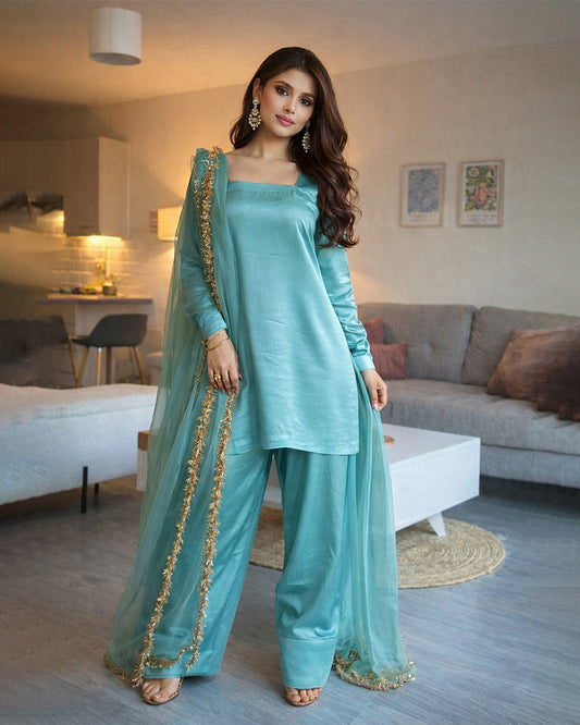 Ocean Ice blue Stitched 3pc