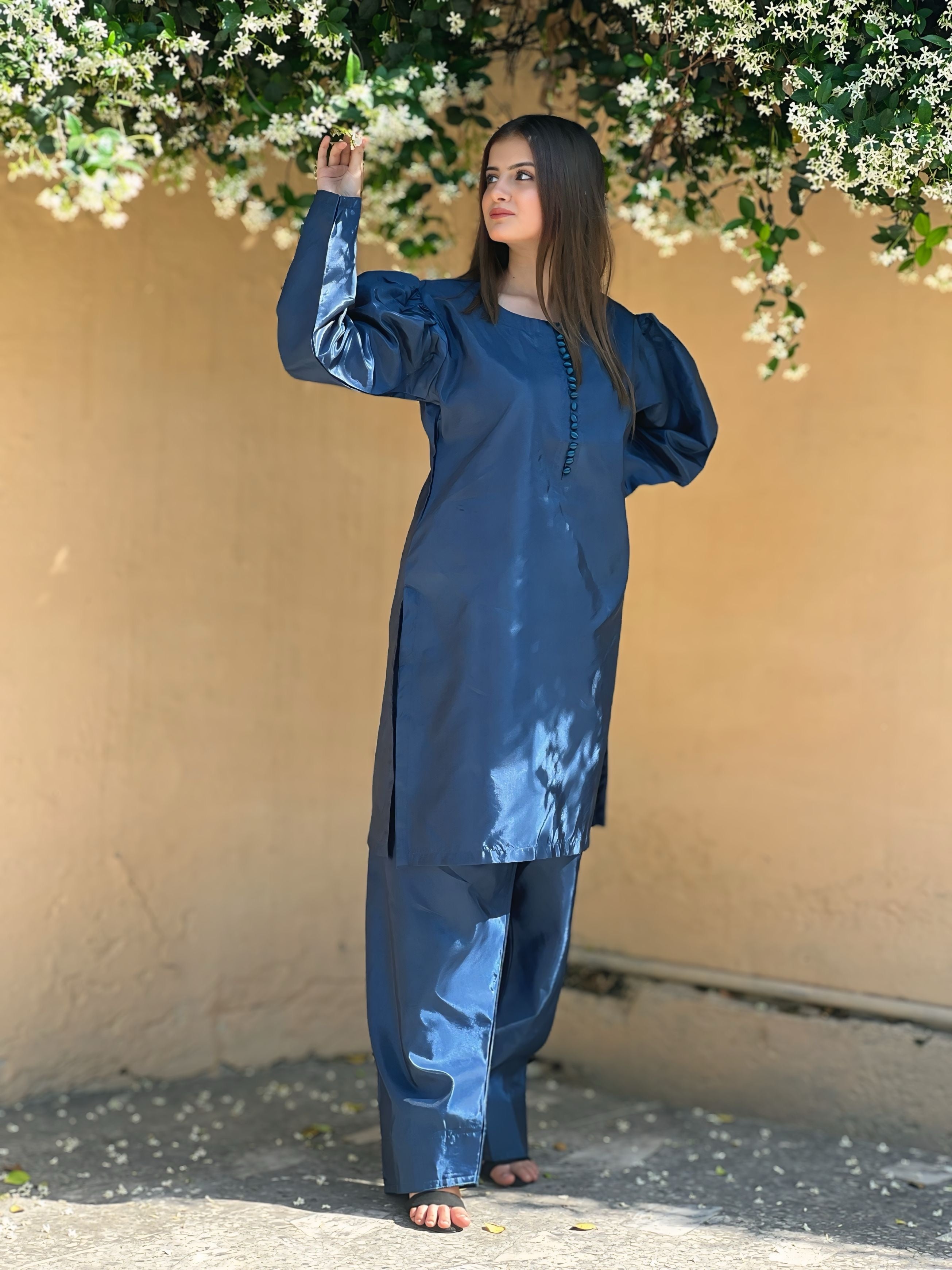 Farshi Shalwar suit 2-Piece Stitched with buttons Suit for Women