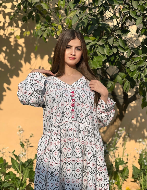 Moon Long Embroidered Frock