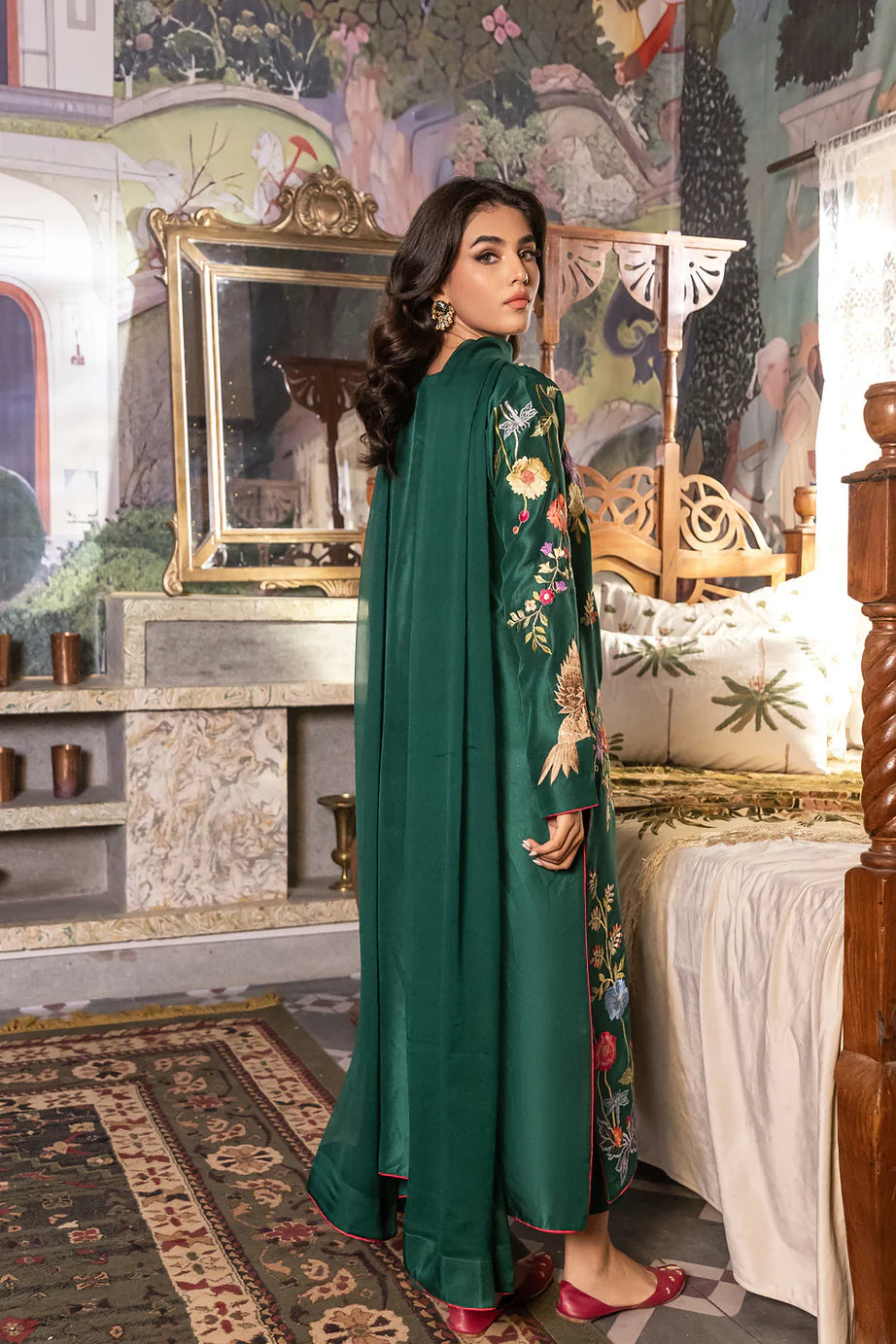 Vintage Green Embroidered 2-Piece | Eid Collection | Stitched Suit for Women | Luxurious Summer Fabric