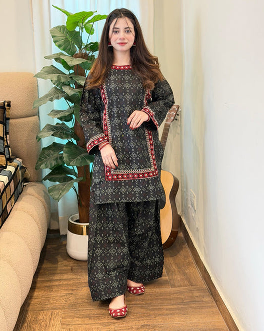 Ajrak Embroided 2pc