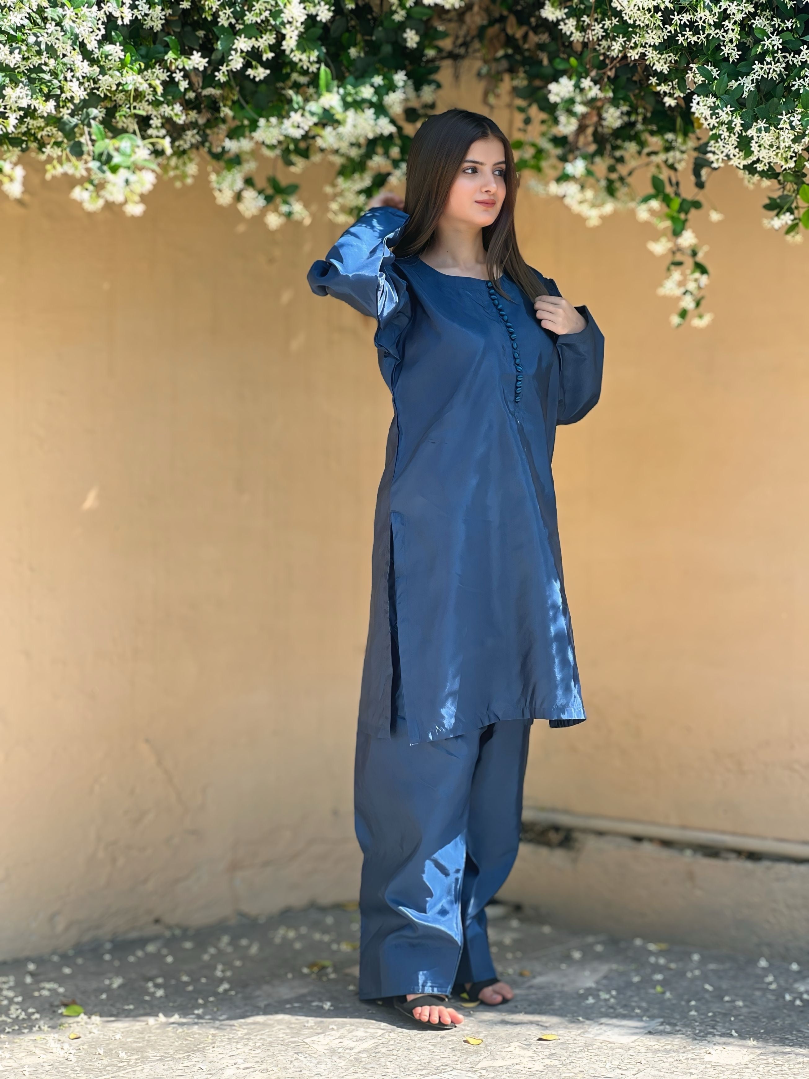Farshi Shalwar suit 2-Piece Stitched with buttons Suit for Women