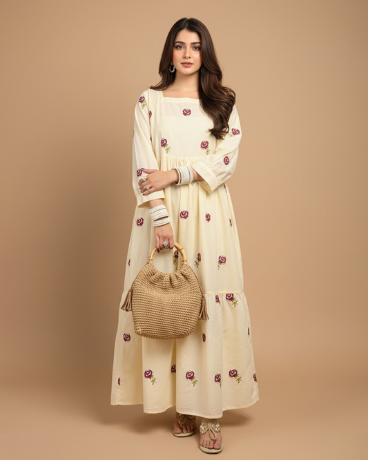 Rosey - Long Embroidered Frock