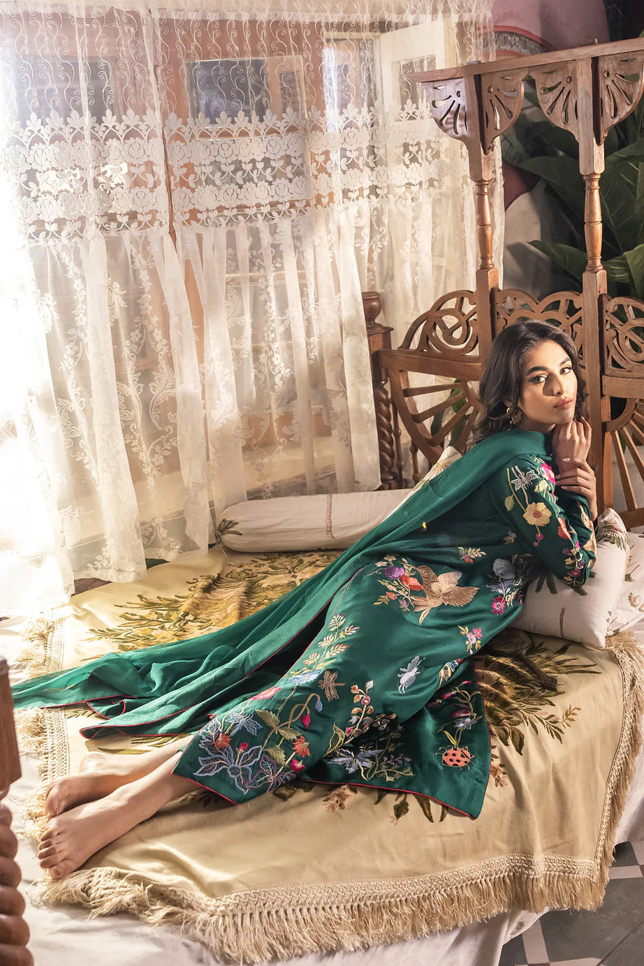 Vintage Green Embroidered 2-Piece | Eid Collection | Stitched Suit for Women | Luxurious Summer Fabric