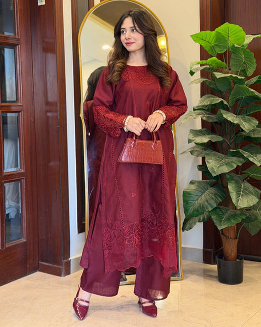 Cherry Embroided 2pc