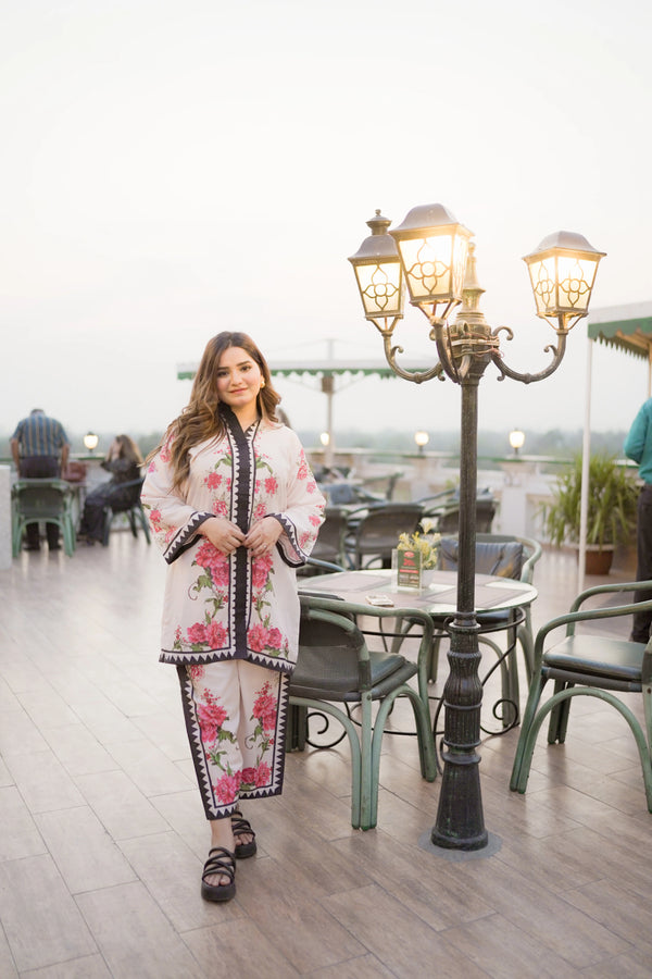 Anaya Offwhite Stitched 2Pc