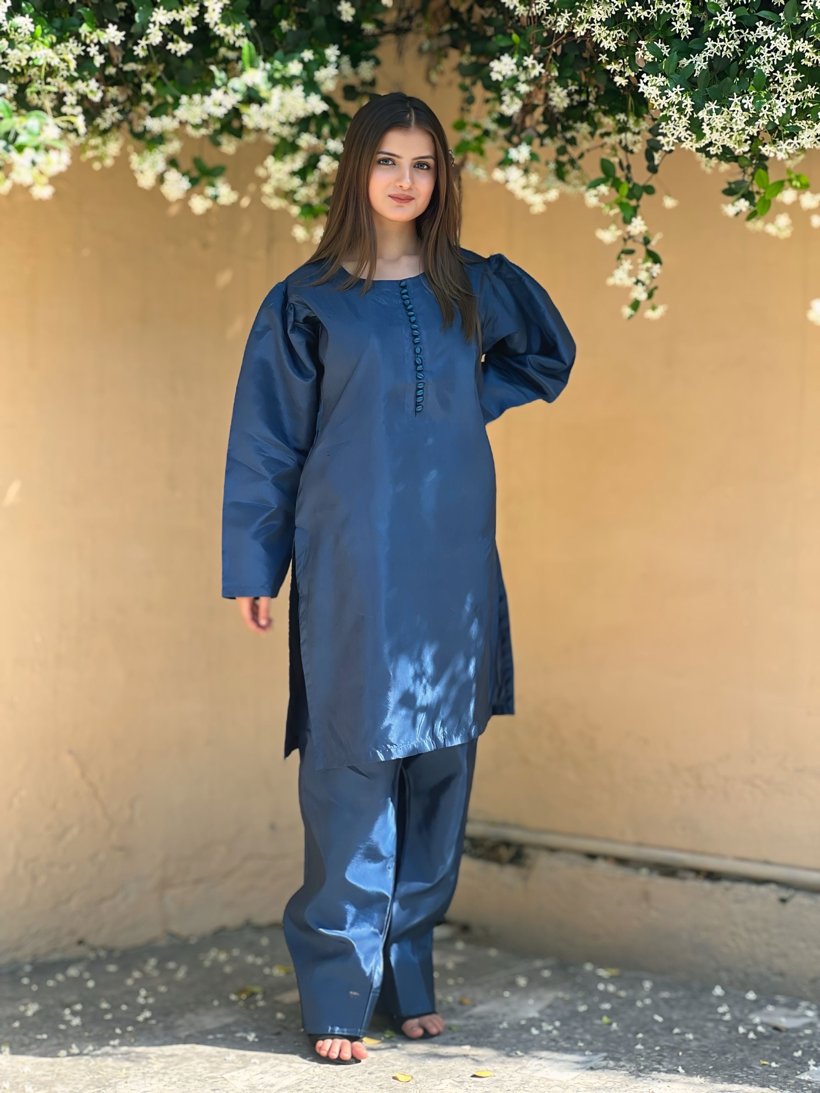 Farshi Shalwar suit 2-Piece Stitched with buttons Suit for Women