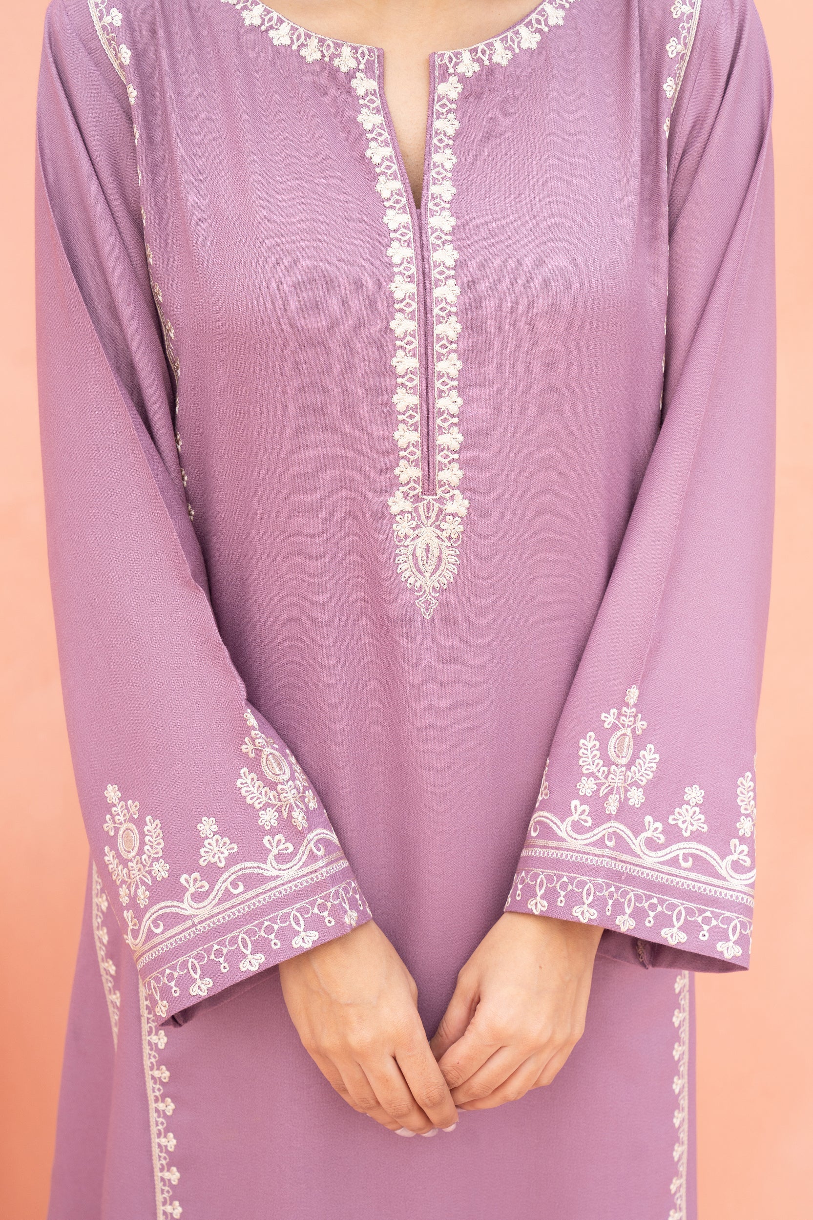 Lilac Dream Embroidered 2-Piece Stitched Suit for Women | Premium linen Summer Fabric