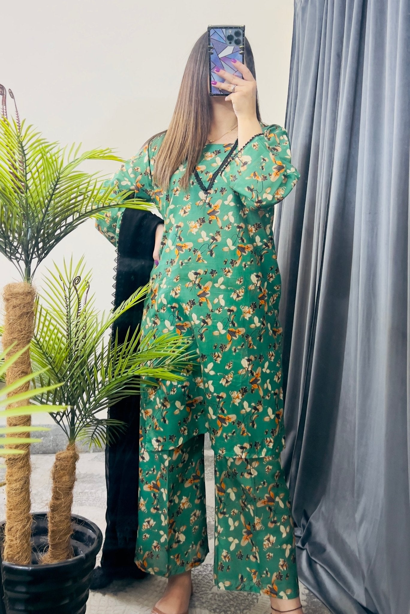 Digital Lawn Printed 2pc - Sajfi Closet