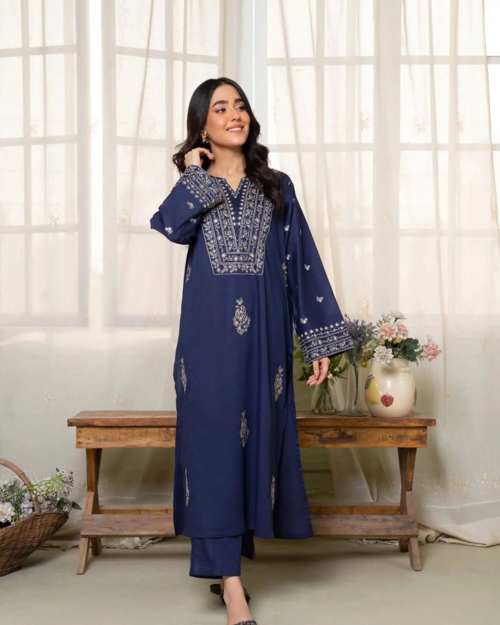 Iris Stitched 2pc Embroided - Sajfi Closet