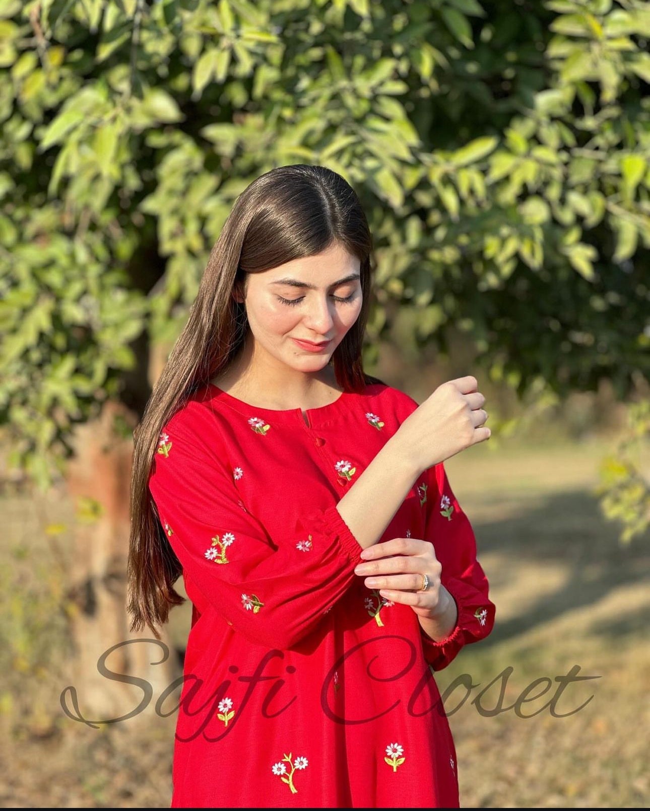 Laali long Shirt Embroided 2pc - Sajfi Closet