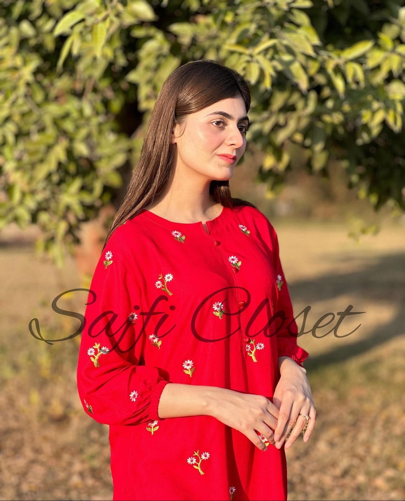 Laali long Shirt Embroided 2pc - Sajfi Closet