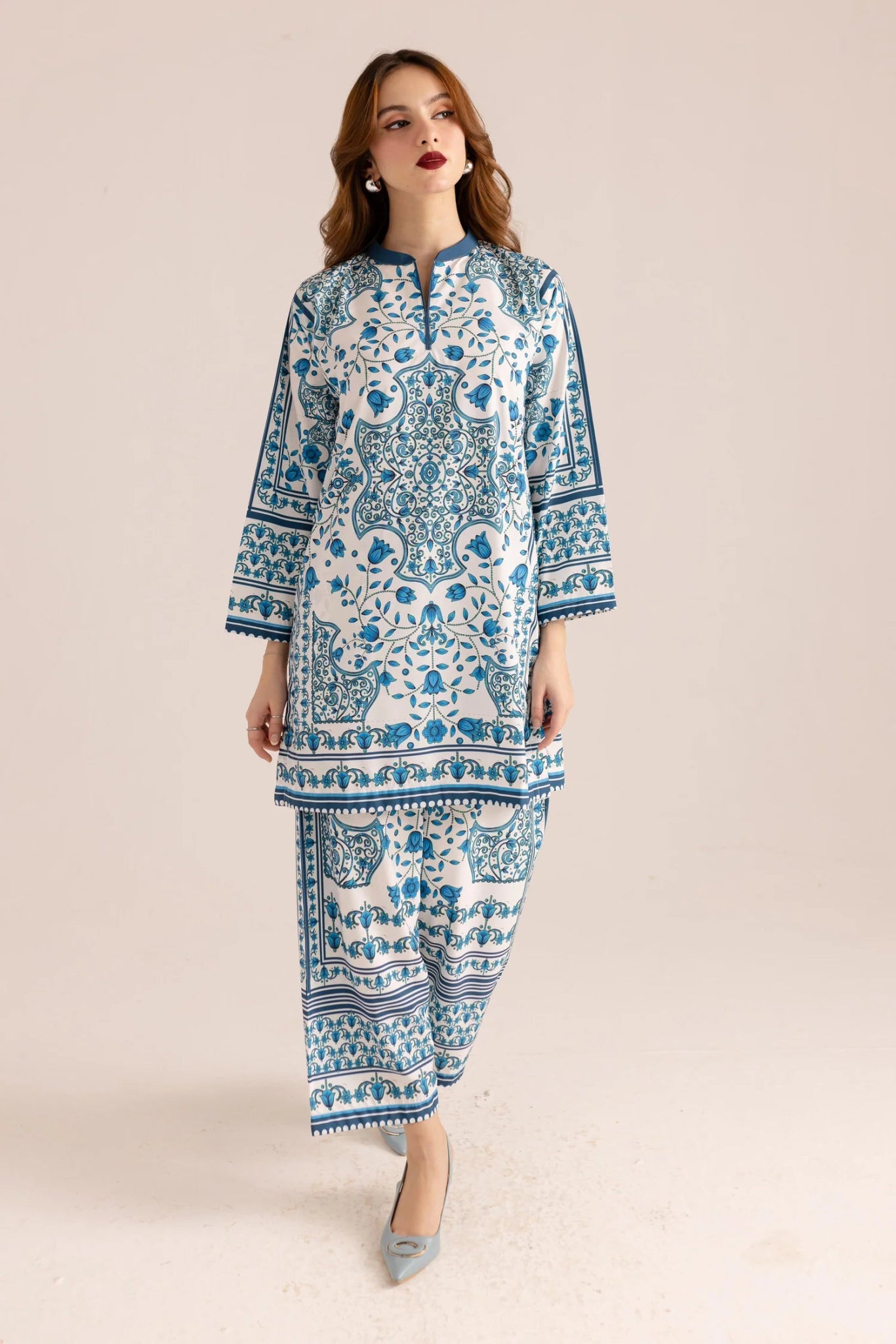 Neeliiii Printed 2pc stitched - Sajfi Closet