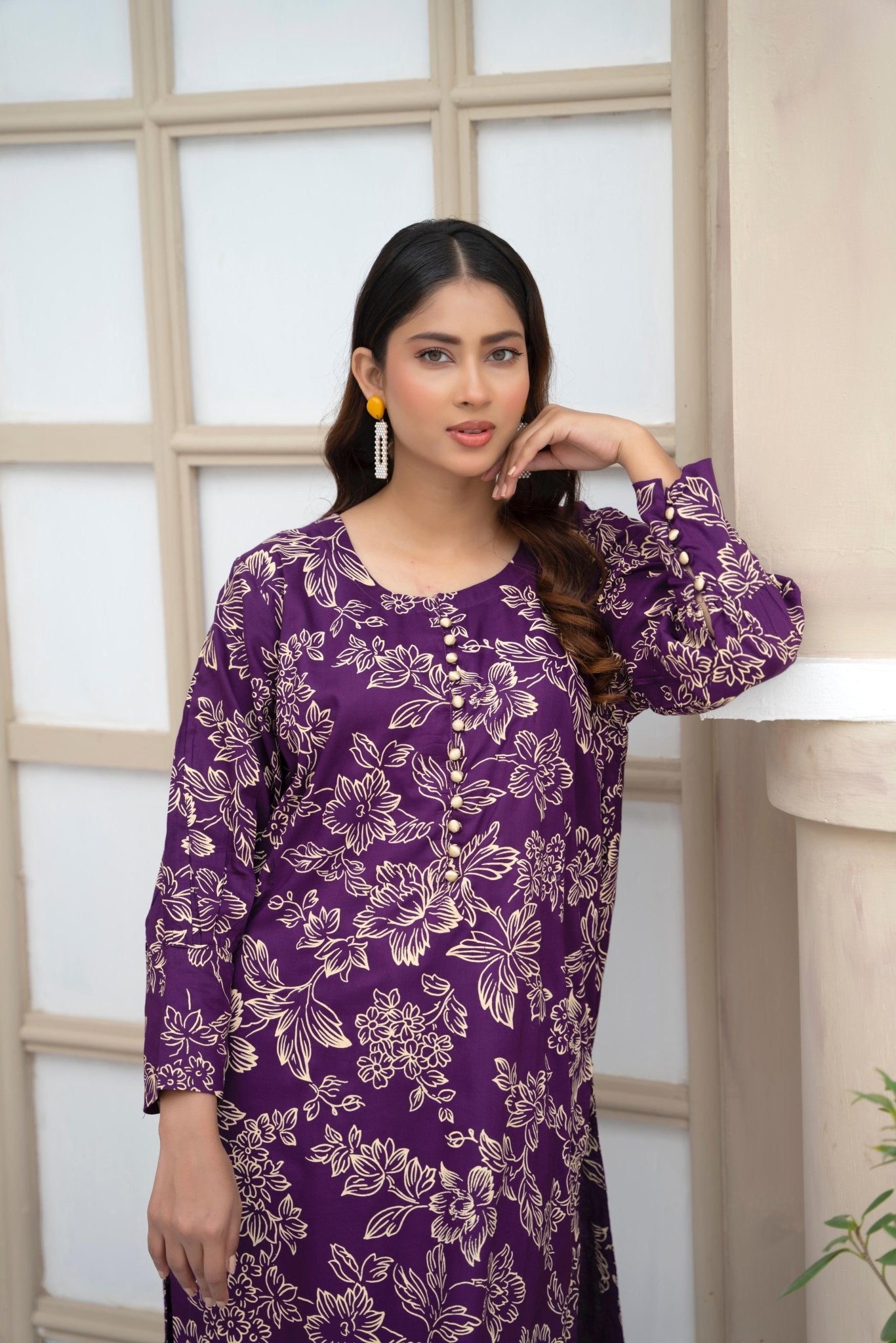 Plum Stitched 2pc - Sajfi Closet