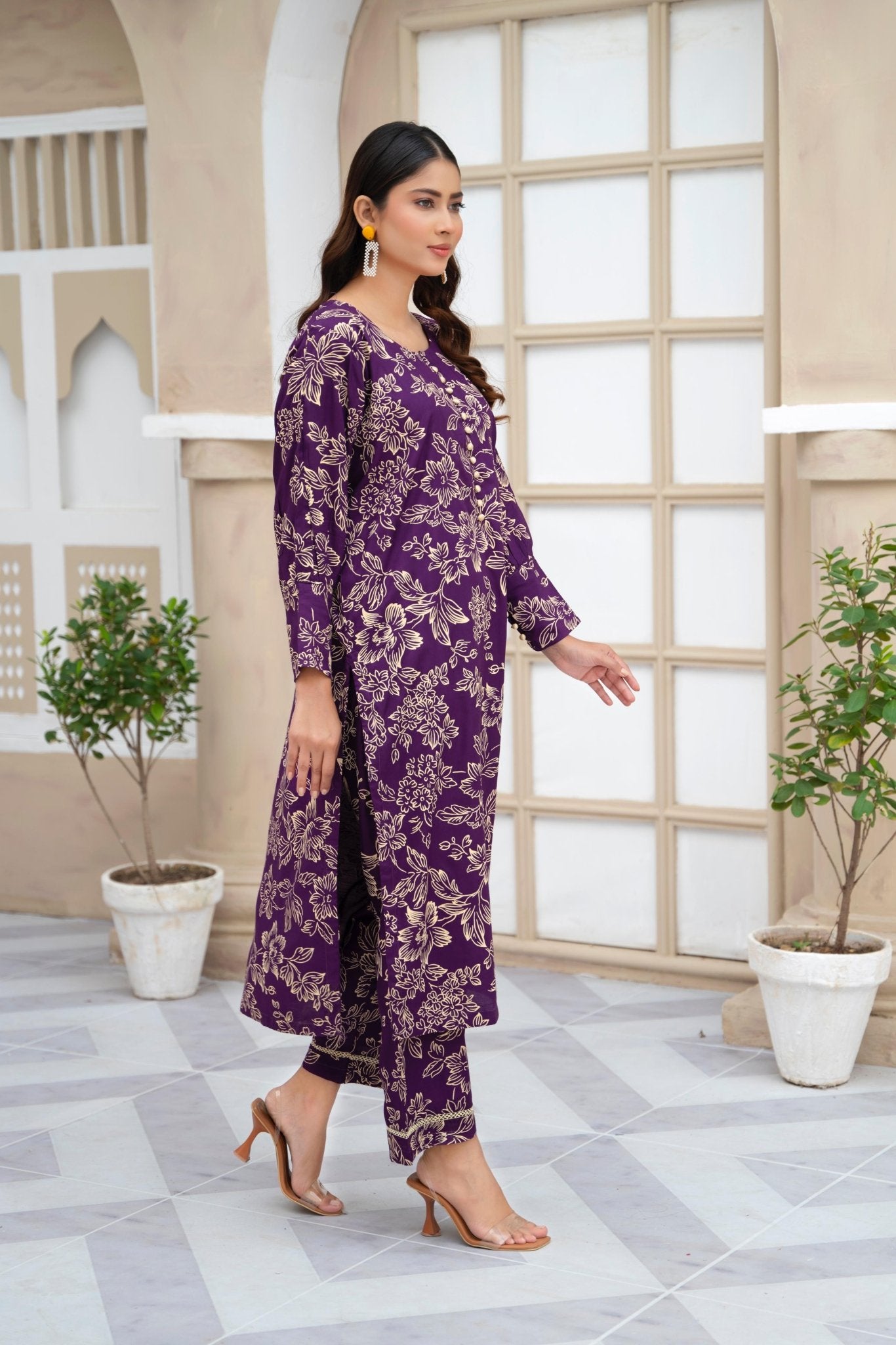 Plum Stitched 2pc - Sajfi Closet