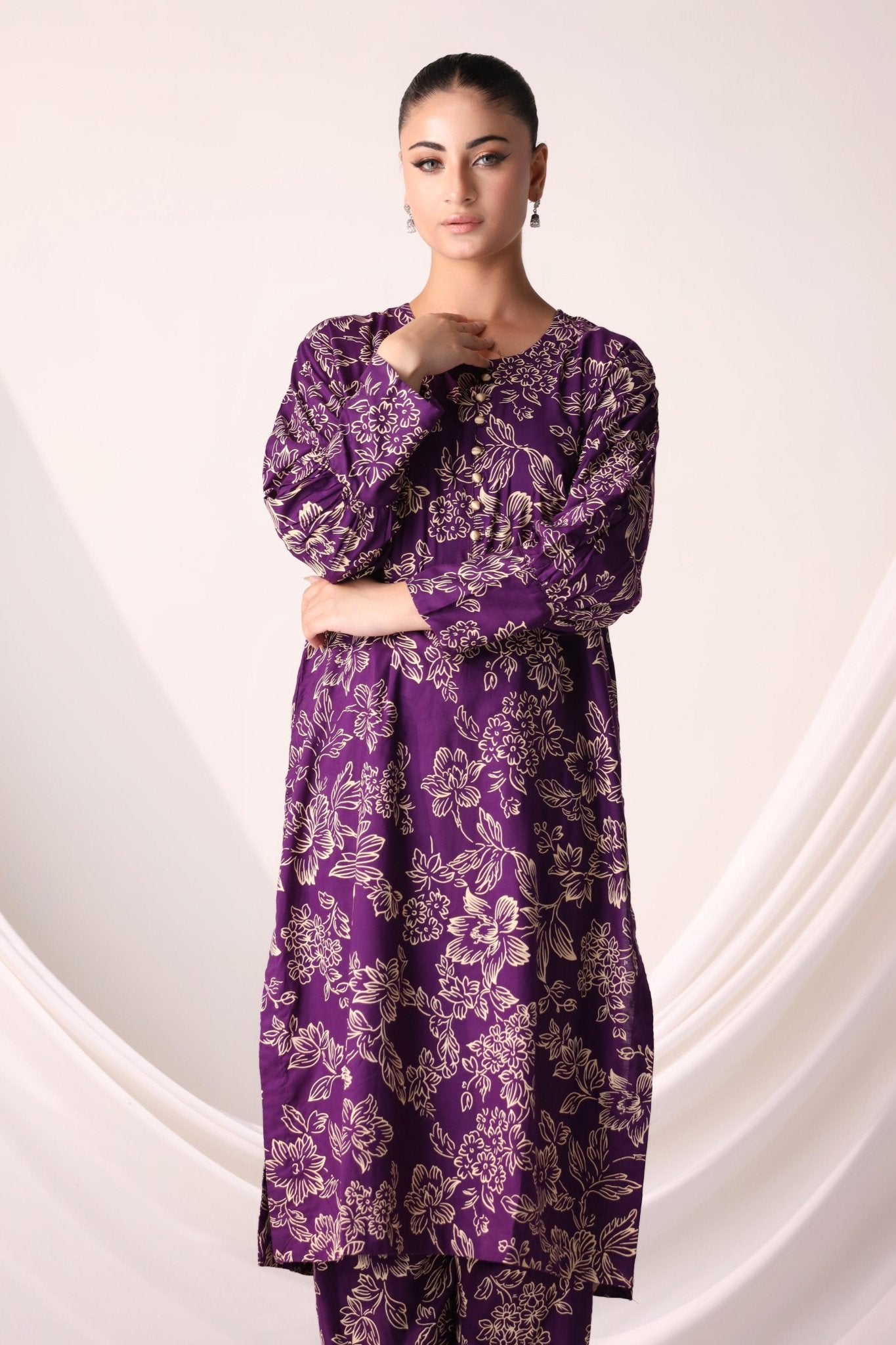 Plum Stitched 2pc - Sajfi Closet