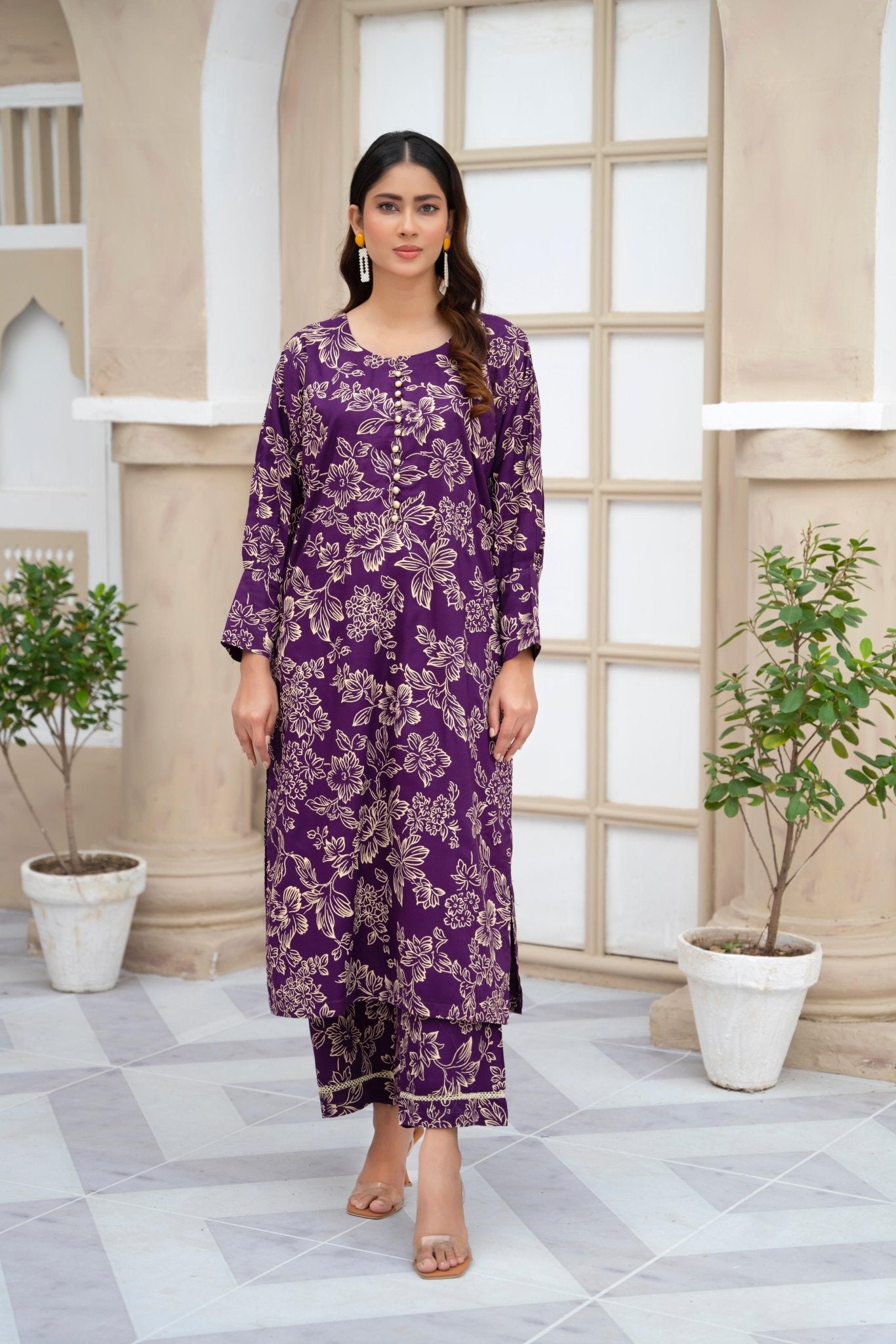 Plum Stitched 2pc - Sajfi Closet