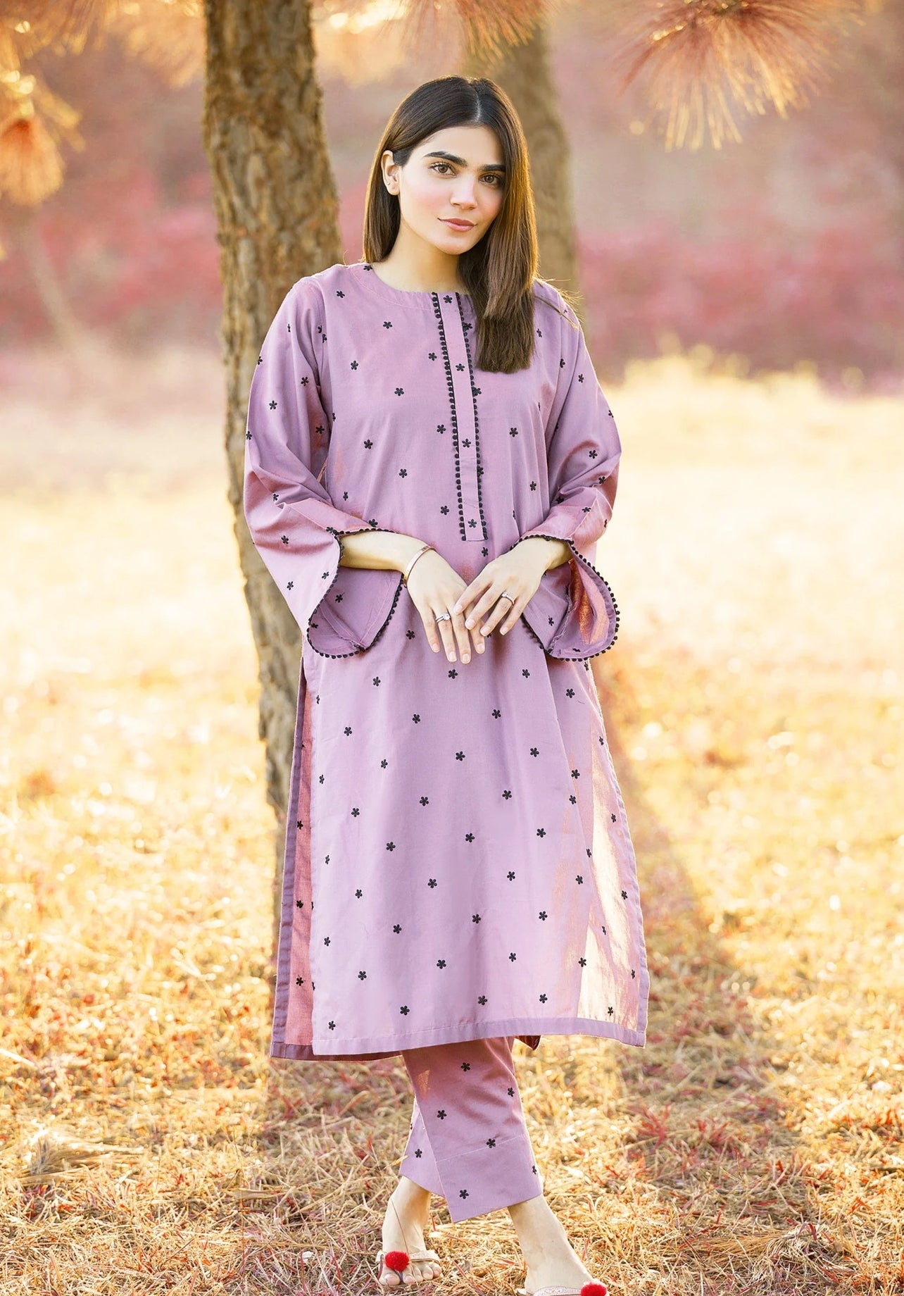 Poppy Embroided 2pc Stitched - Sajfi Closet