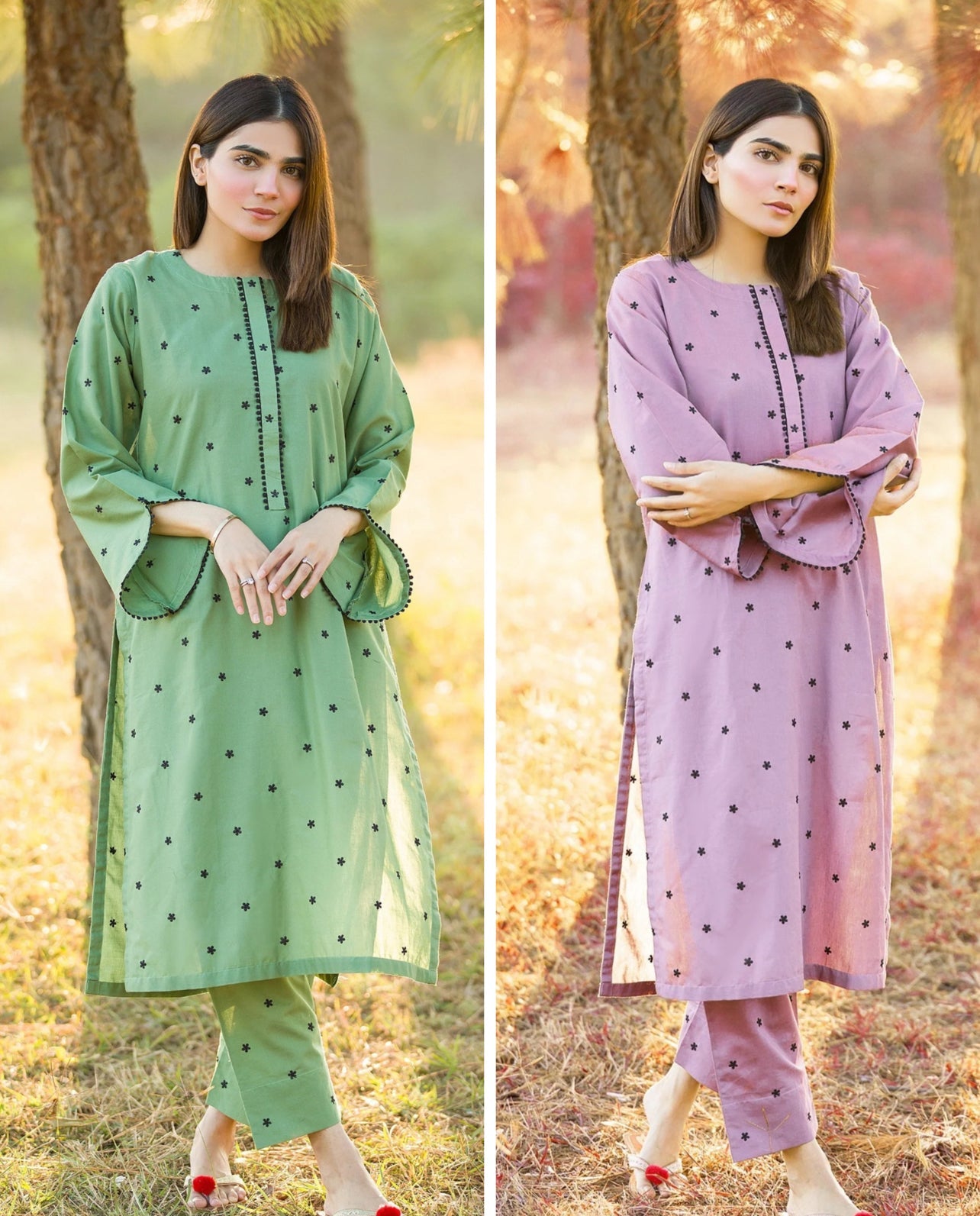 Poppy Embroided 2pc Stitched - Sajfi Closet