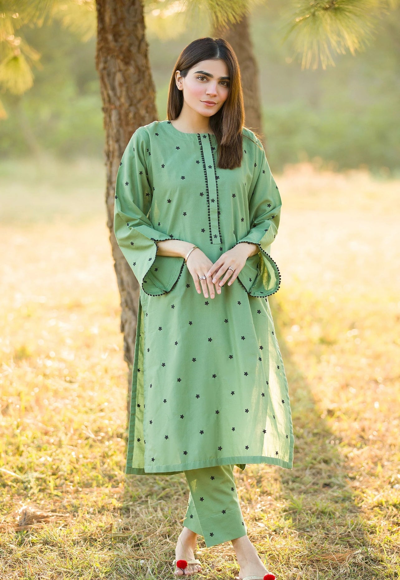 Poppy Embroided 2pc Stitched - Sajfi Closet