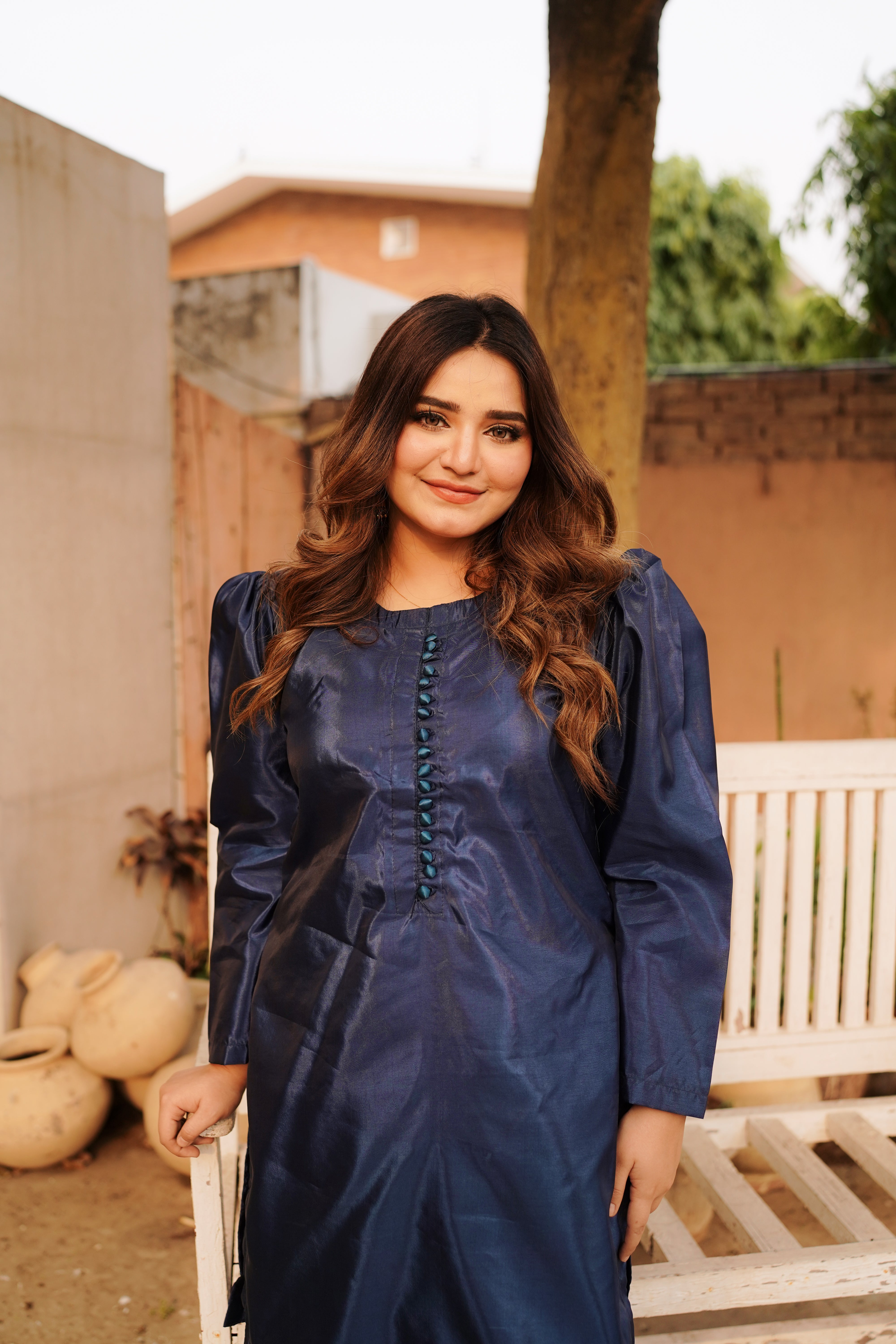 Farshi Shalwar suit 2-Piece Stitched with buttons Suit for Women