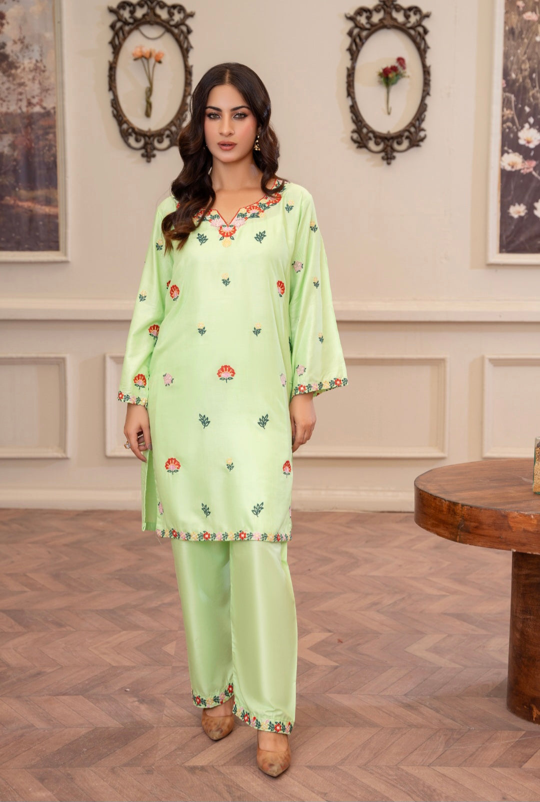 Mint Green Embroidered 2-Piece Stitched Suit for Women | Summer Collection